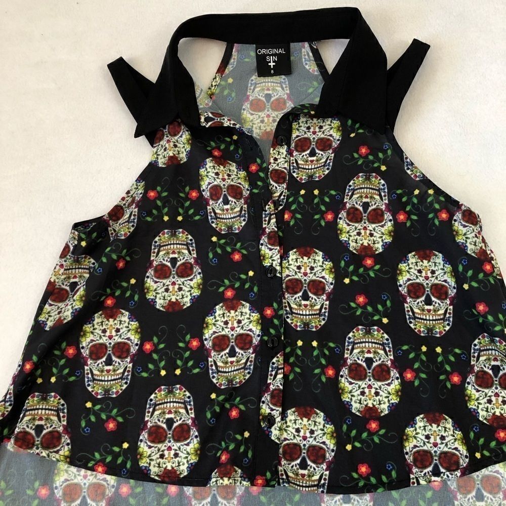 LF Original Sin Sugar Skull Top - Picture 3 of 6
